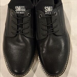 Steve Madden Black Textured Oxfords Men’s 8M